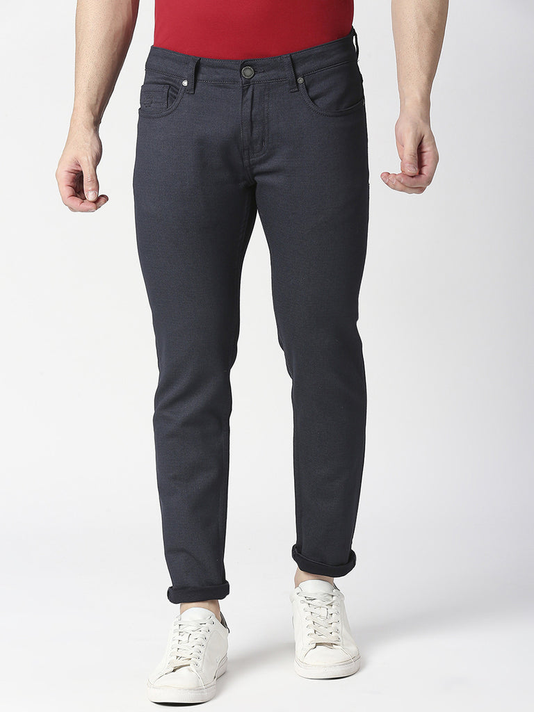 YYDGH Men's Skinny Jeans Casual Slim-fit Straight Printed Denim