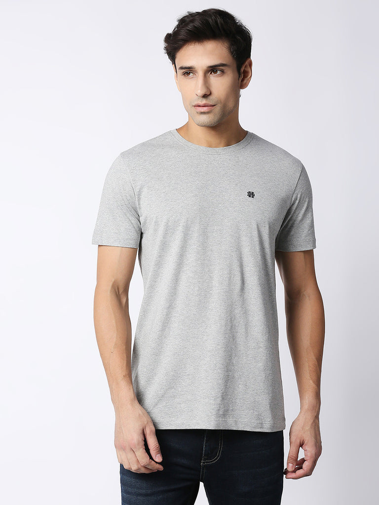 Light Grey Melange Crew Neck T-shirt