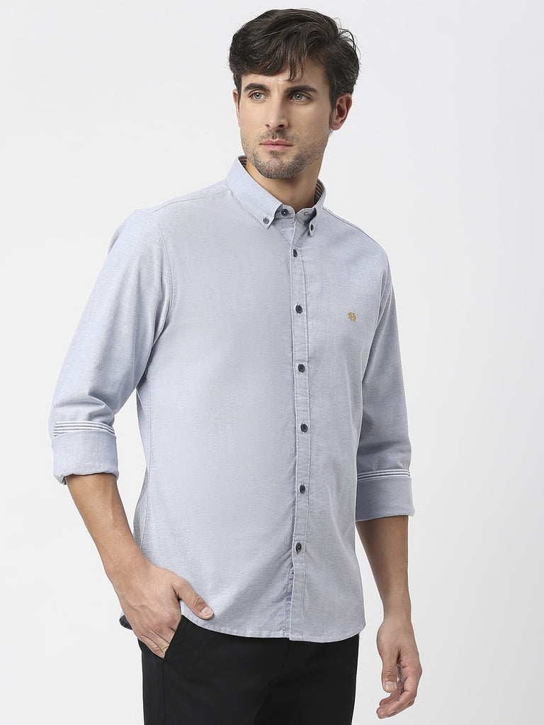 Cotton Shirt with Button-Down Collar