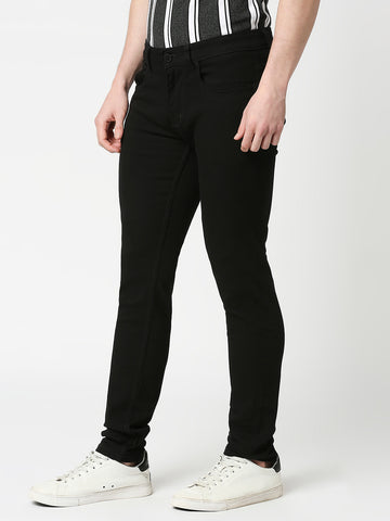 Jet Black Slim Tapered Jeans