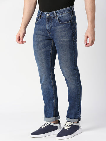 Ocean Blue Slim Straight Denim