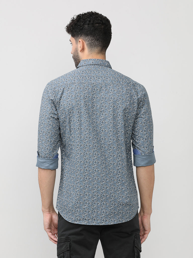 Charcoal Dobby Micro Printed Shirt