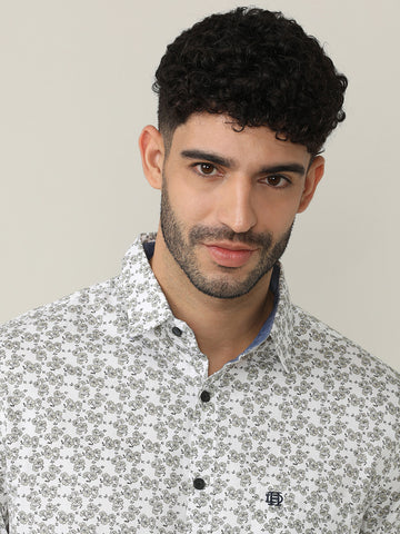 Vanilla Dobby Micro Printed Shirt