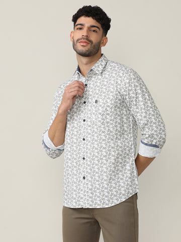 Vanilla Dobby Micro Printed Shirt