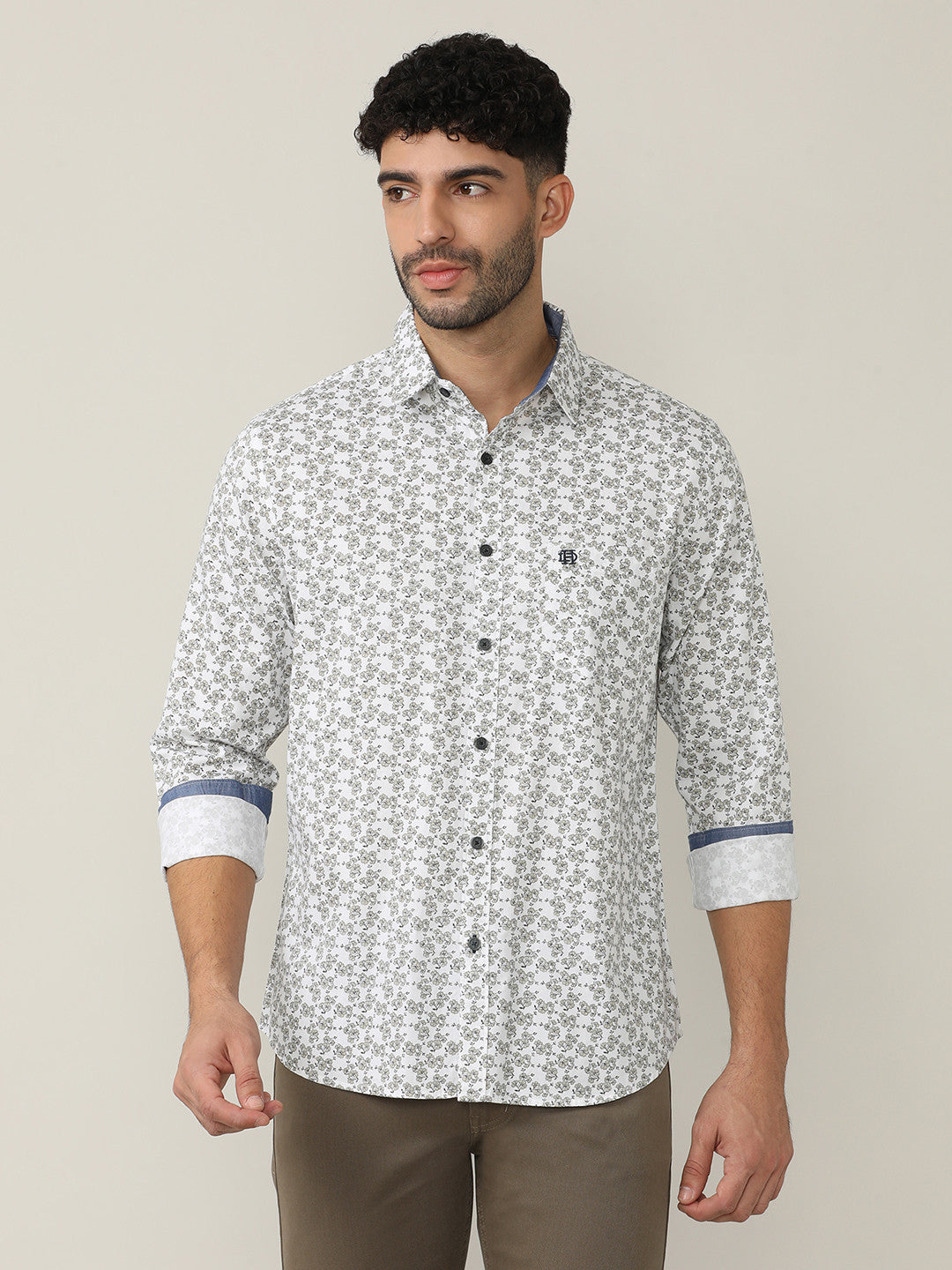 Vanilla Dobby Micro Printed Shirt