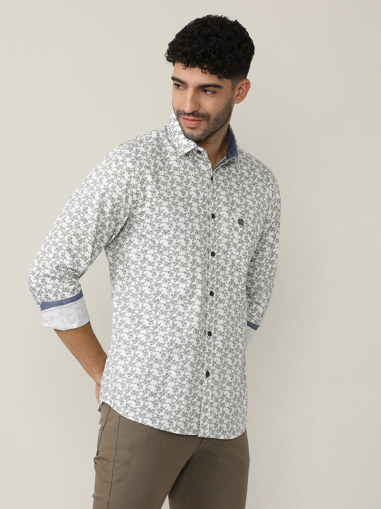 Vanilla Dobby Micro Printed Shirt