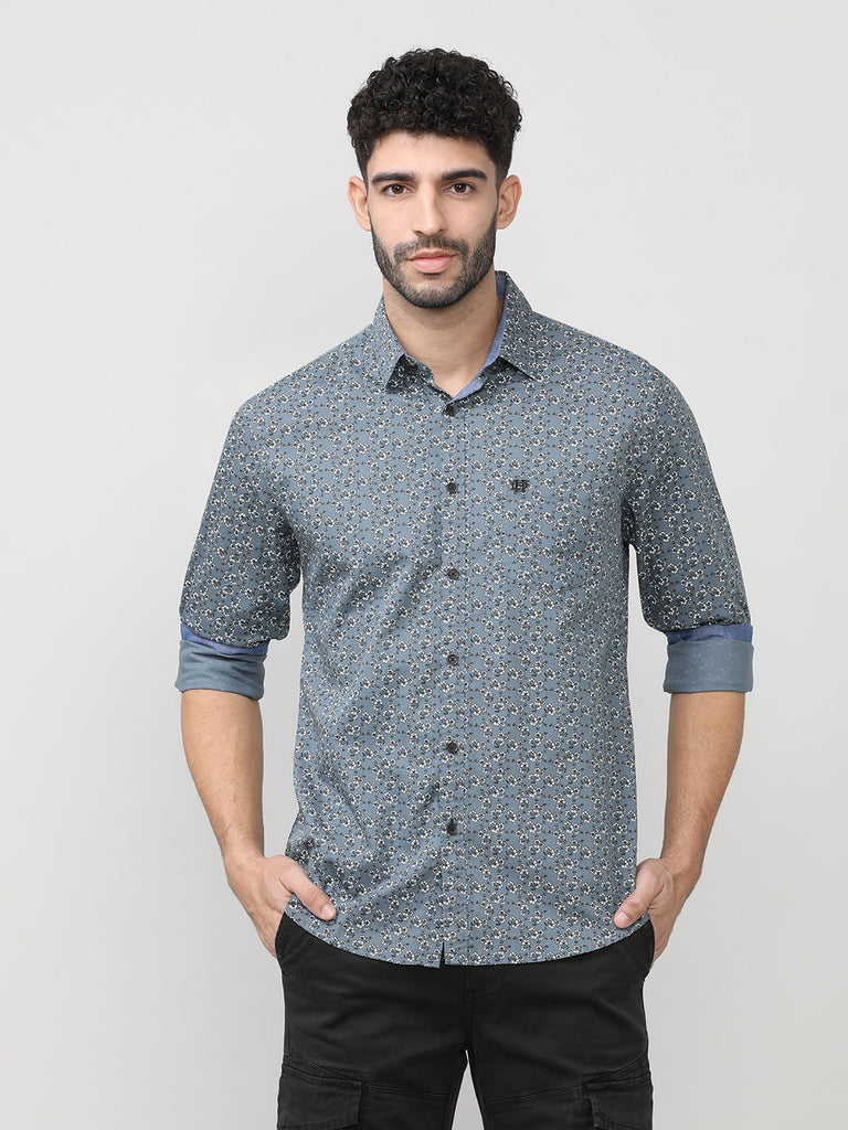 Charcoal Dobby Micro Printed Shirt