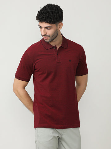 Burnt Red Birdeye Pique Polo T-shirt