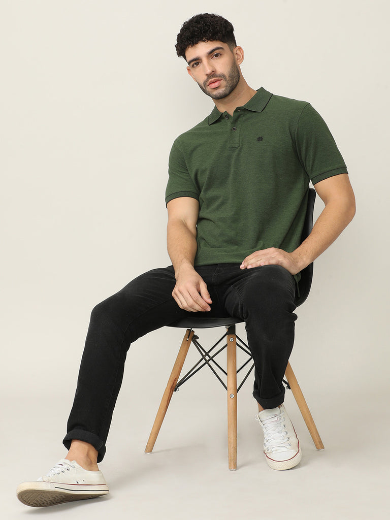 Olive Birdeye Pique Polo T-shirt