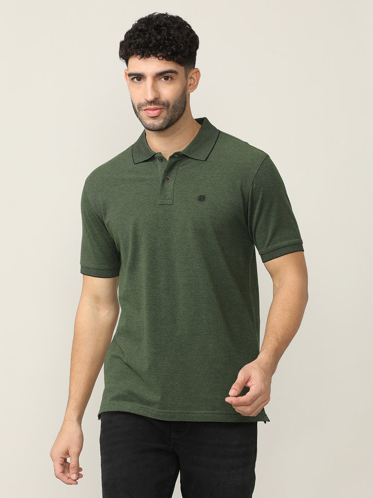 Olive Birdeye Pique Polo T-shirt