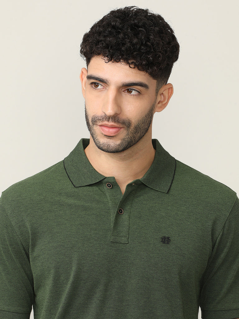 Olive Birdeye Pique Polo T-shirt