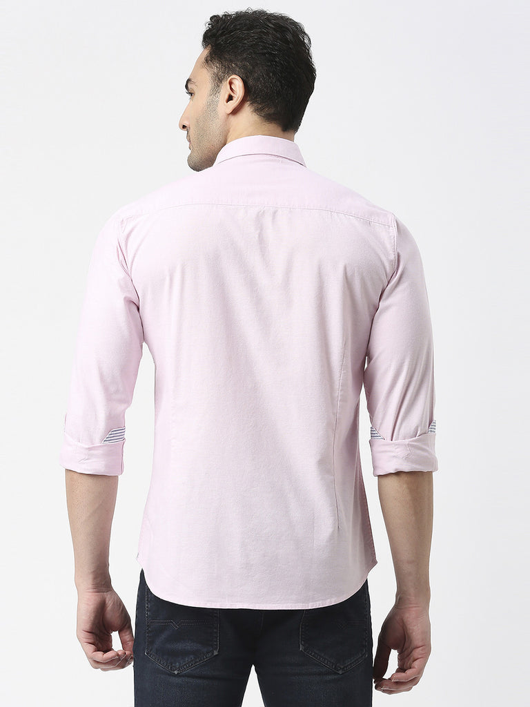 Iced Pink Oxford Plain Shirt With Button Down Collar