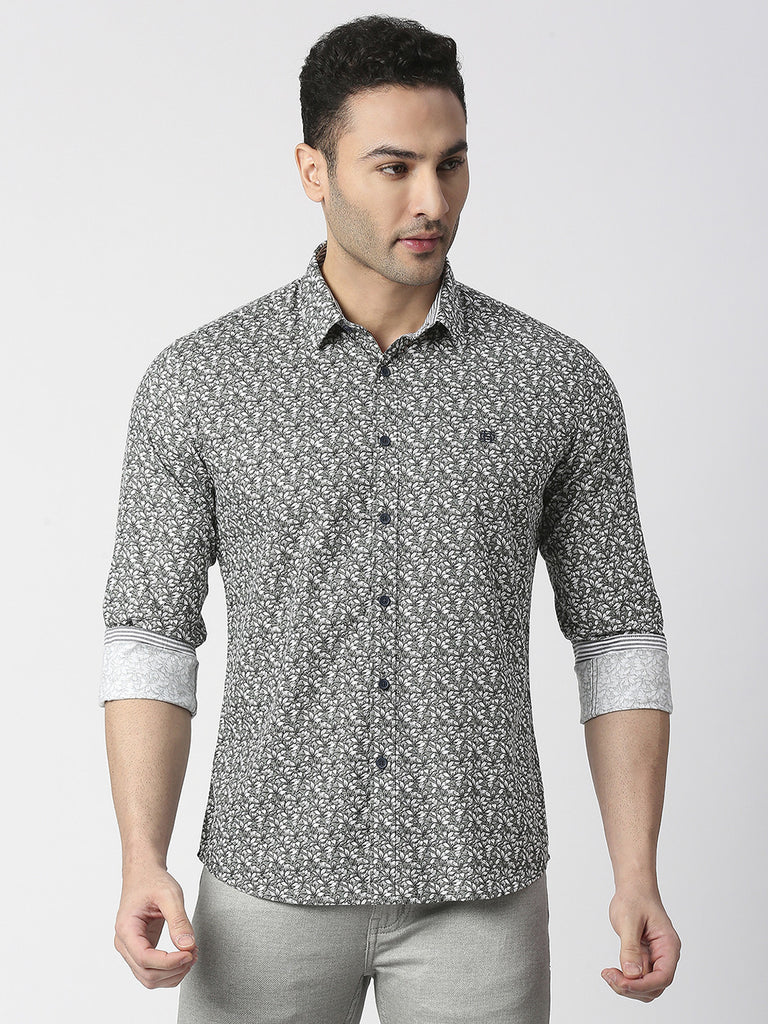 Grey Premium Cotton Printed Shirt