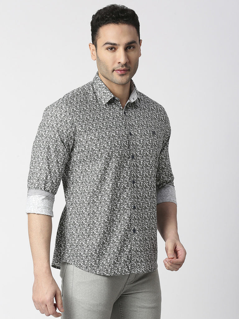 Grey Premium Cotton Printed Shirt