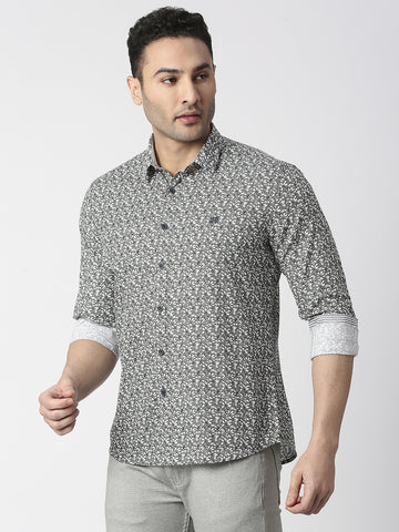 Grey Premium Cotton Printed Shirt