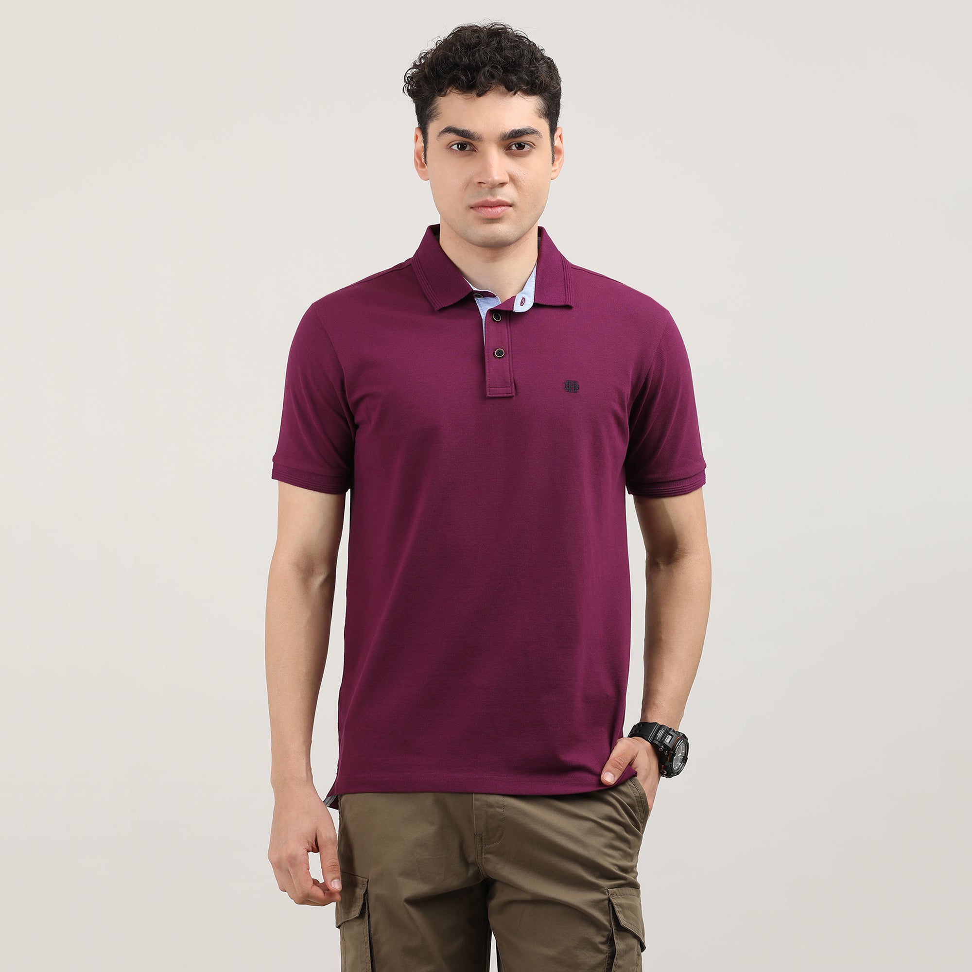 Deep Purple Pique Polo T-shirt