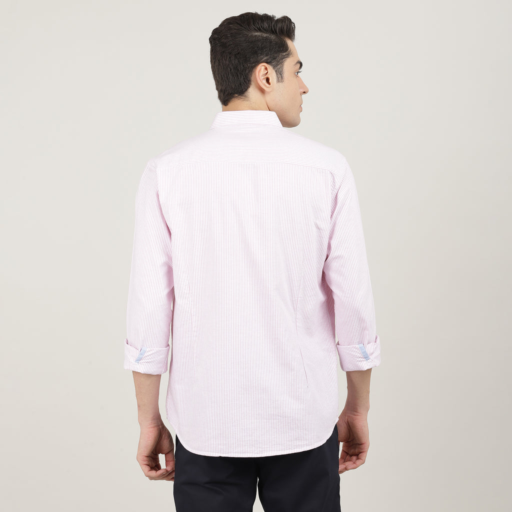 PINK, FULL SLEEVES SHIRT, STRIPS-AW24