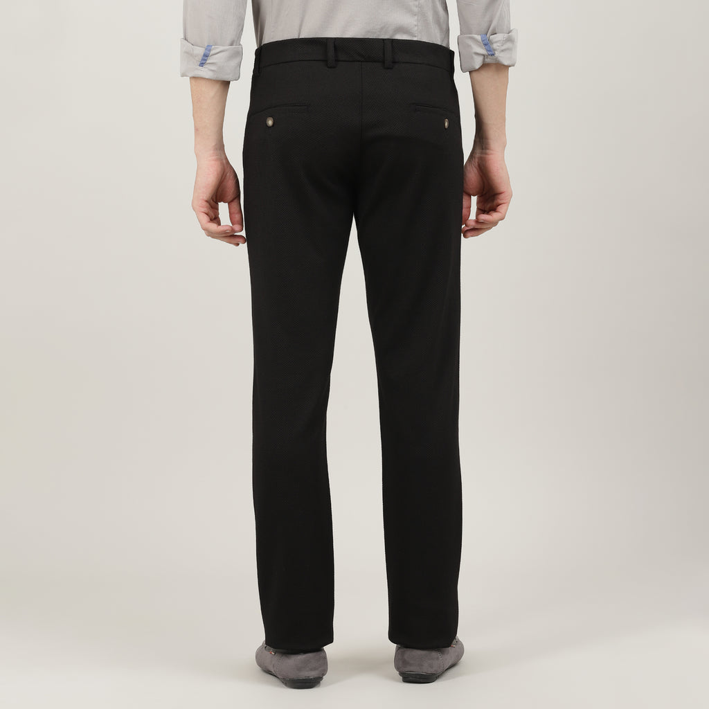 Charcoal-Cotton Trousers-Slim Tapered Fit