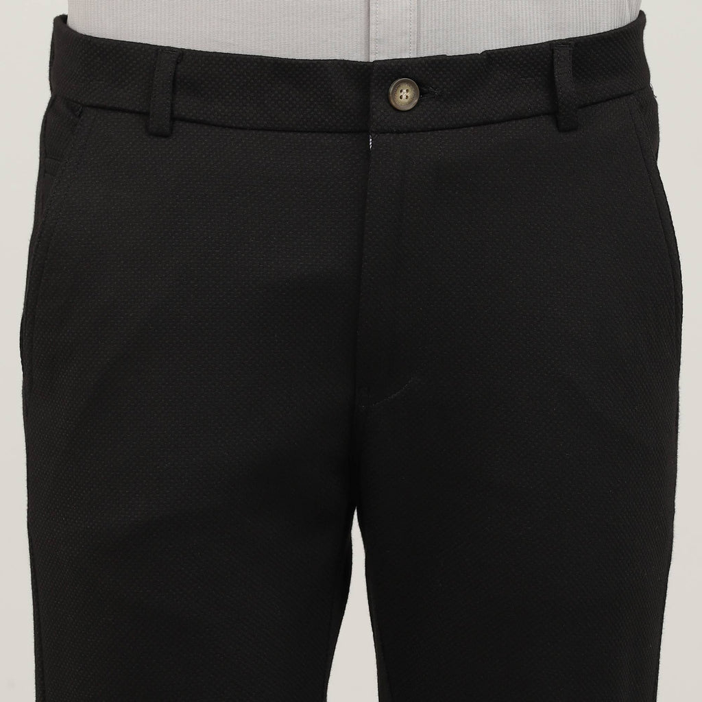 Charcoal-Cotton Trousers-Slim Tapered Fit