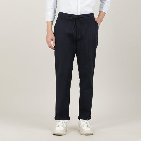 Travel Trouser  Navy with Adjustable Drawstring Waist