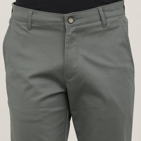 Lake Green-Cotton Trousers-Slim Tapered Fit