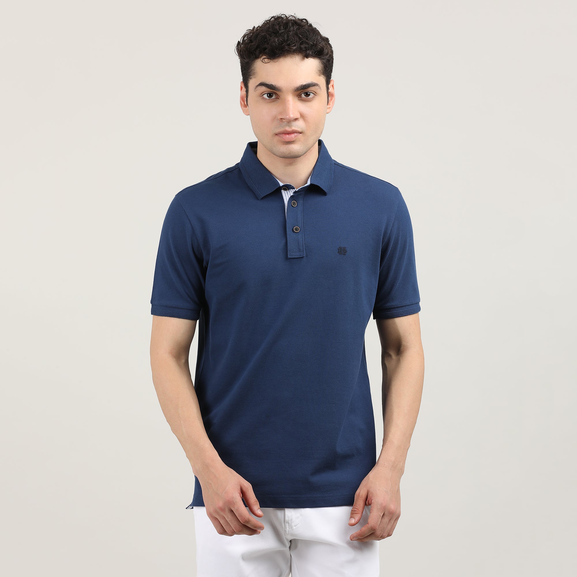 Indigo Pique Polo T-shirt