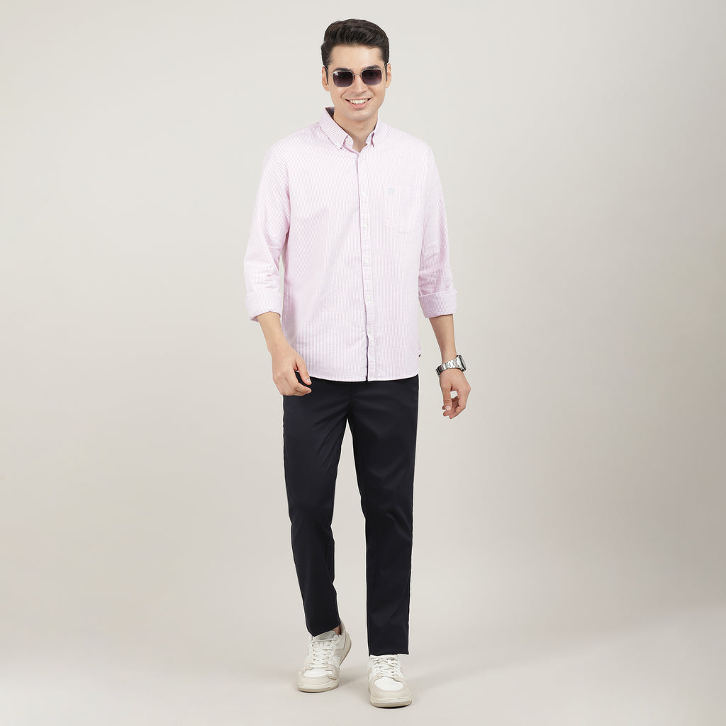 PINK, FULL SLEEVES SHIRT, STRIPS-AW24