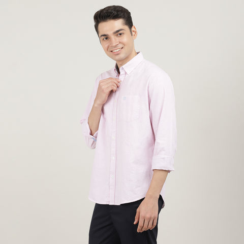 PINK, FULL SLEEVES SHIRT, STRIPS-AW24