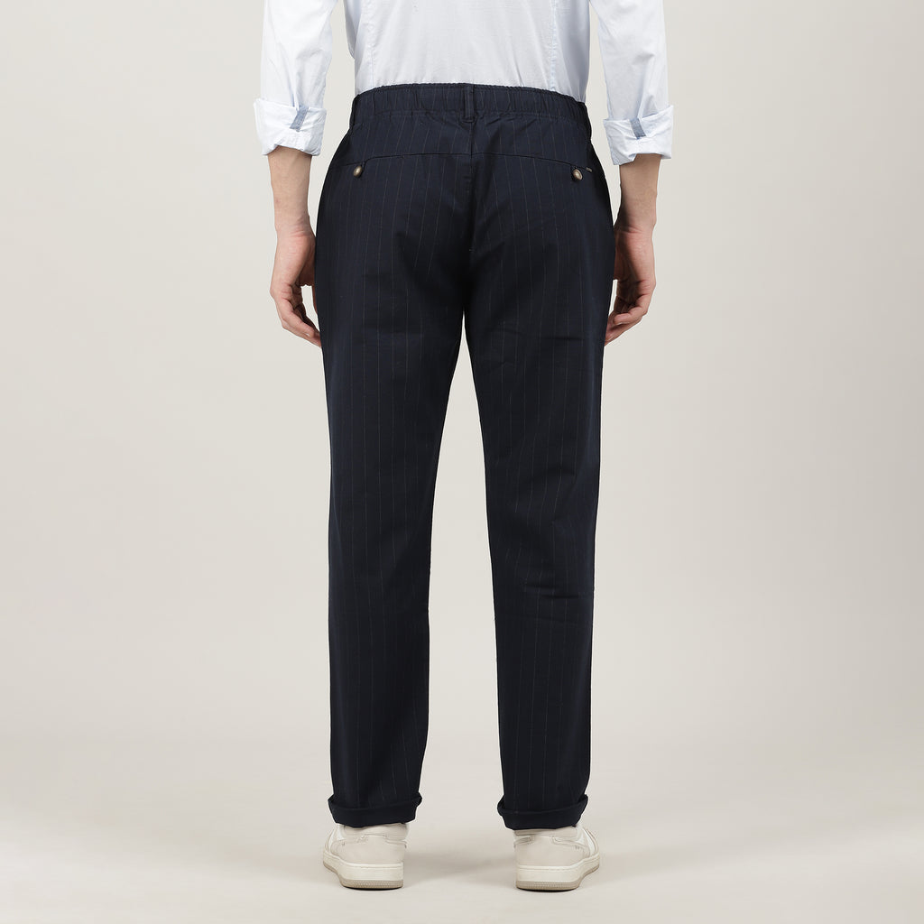 Travel Trouser  Navy with Adjustable Drawstring Waist