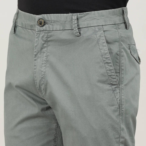 Charcoal-Cotton Trousers-Slim Tapered Fit