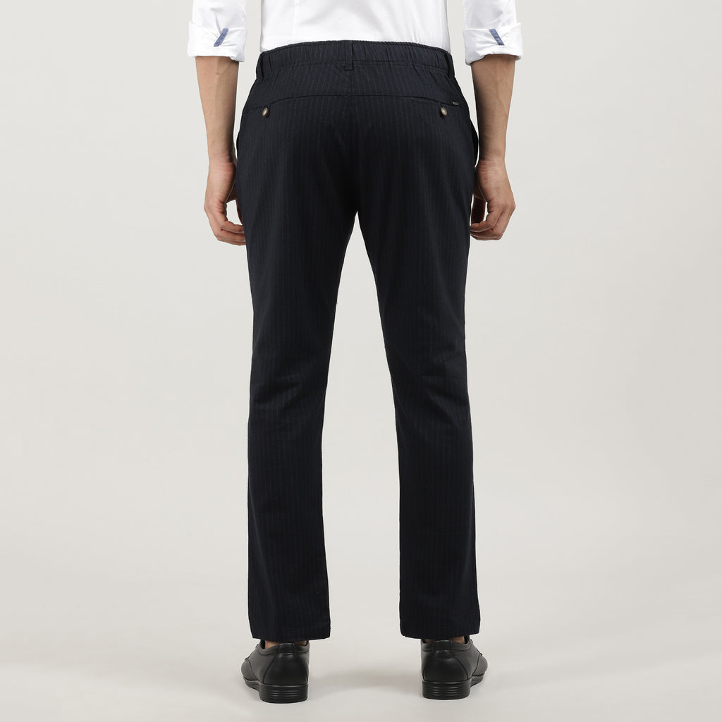 Navy Travel Trouser with Adjustable Drawstring Waist