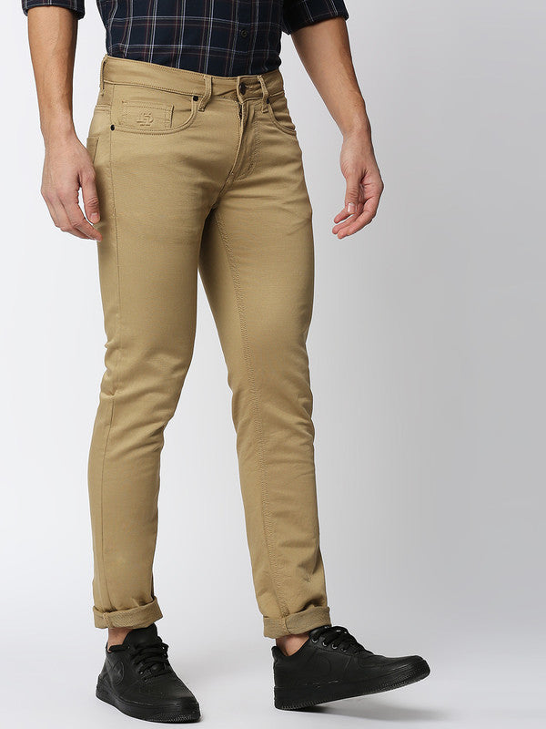 Khaki Cotton Stretch Jeans