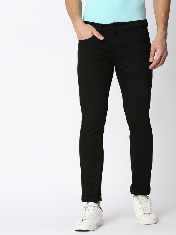 Charcoal Black Cotton Stretch Jeans