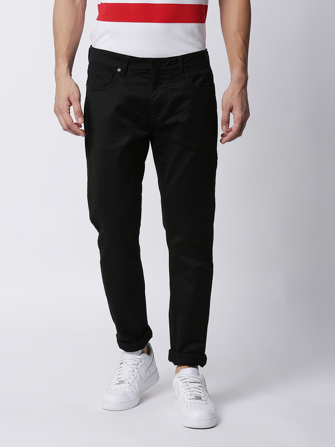 Midnight Black Slim Tapered Stretch Denim