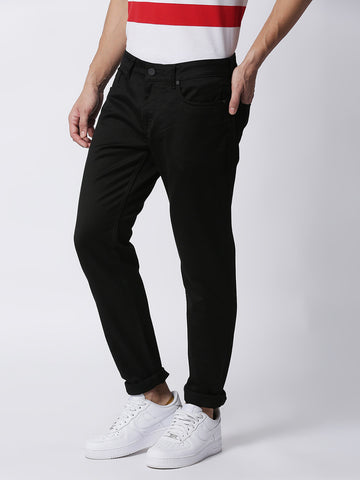 Midnight Black Slim Tapered Stretch Denim