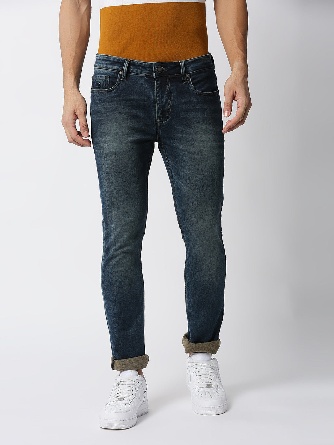 Indigo Slim Straight Stretch Denim