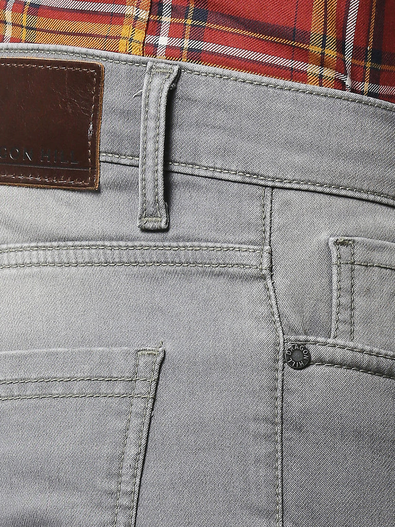 Grey Slim Straight Stretch Denim