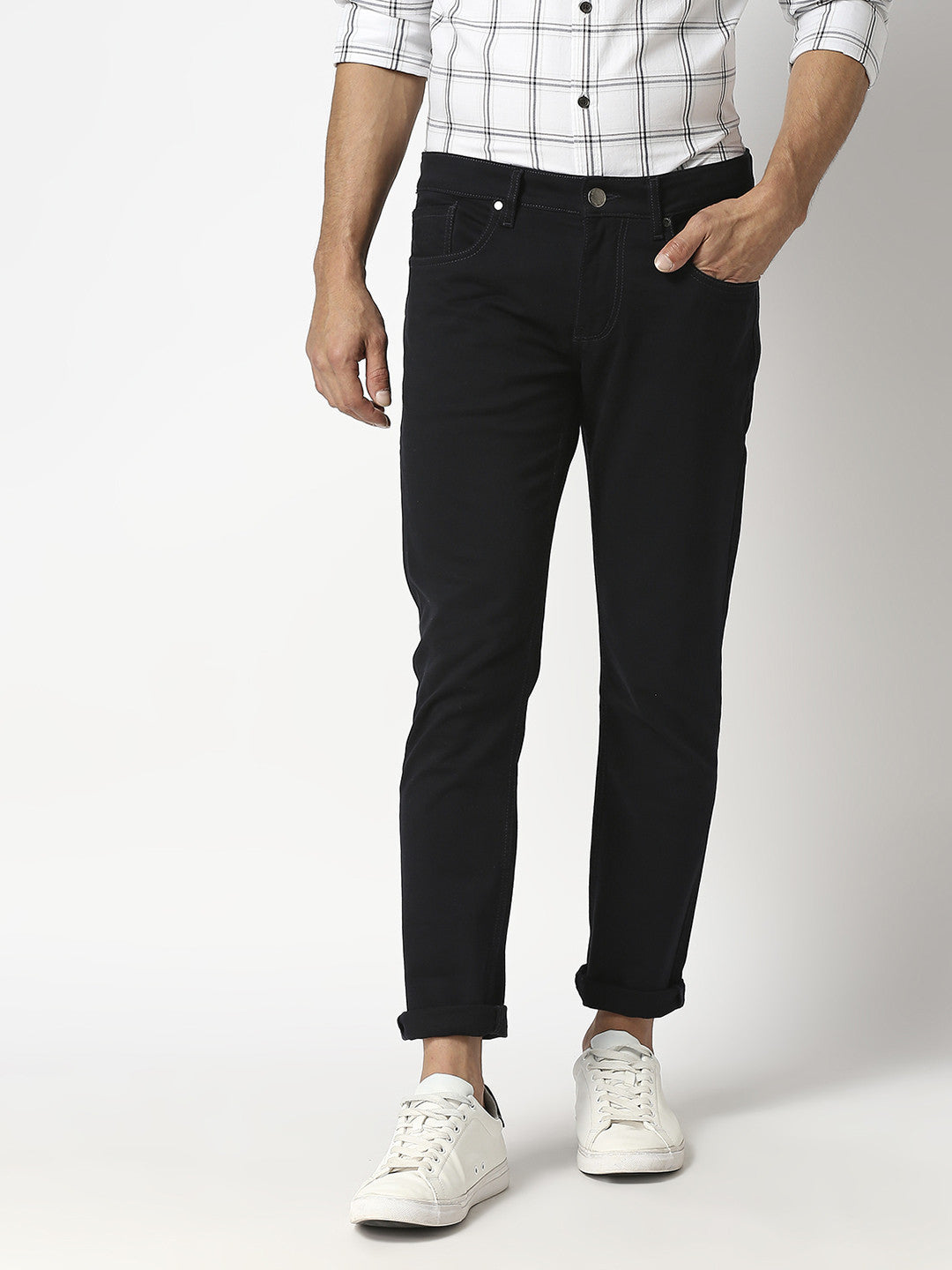 Black Slim Cotton Stretch Jeans