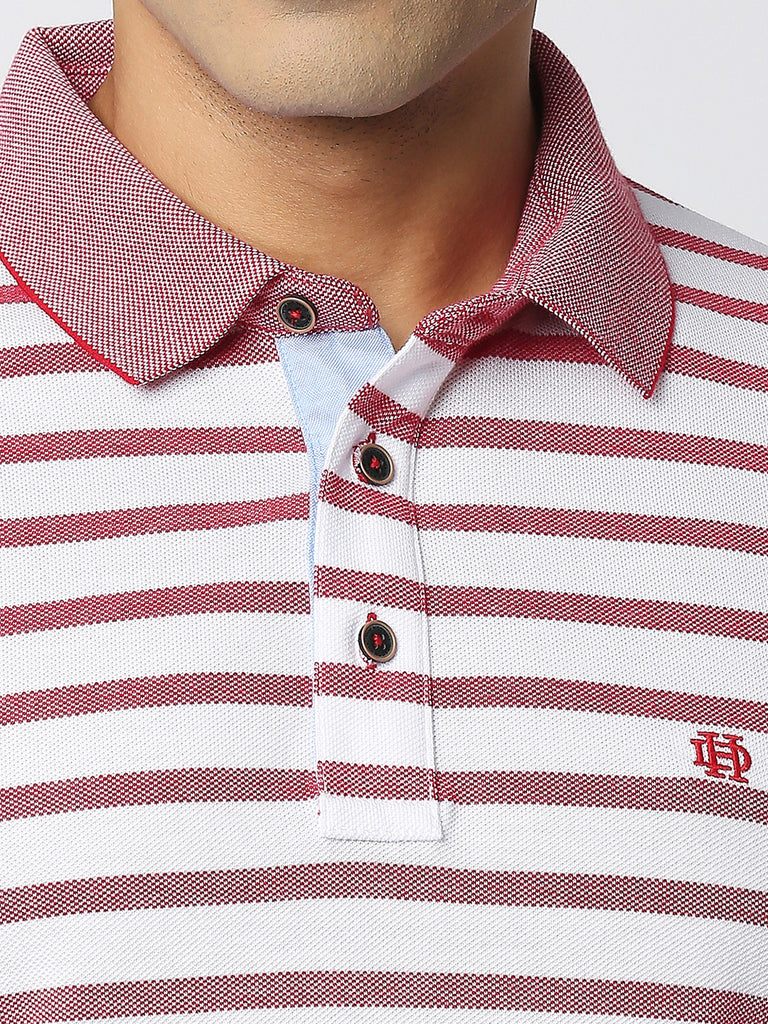 Red Striped Polo T-shirt