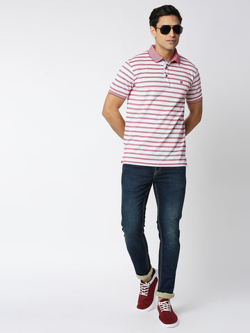 Red Striped Polo T-shirt