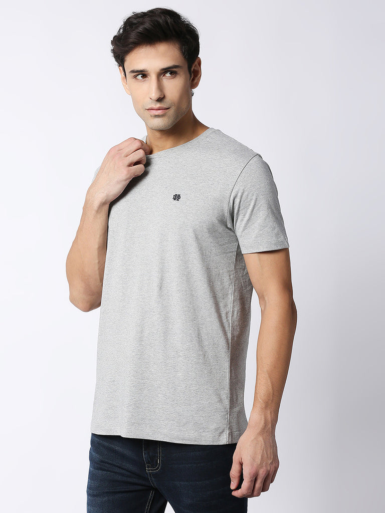 Light Grey Melange Round Neck T-shirt