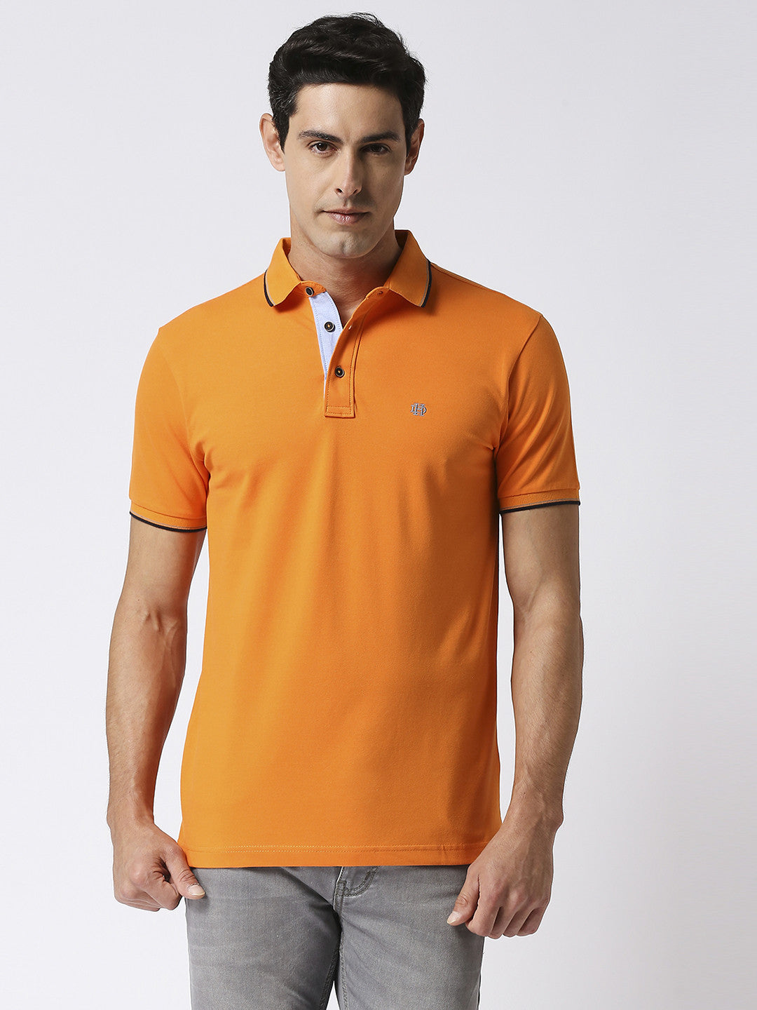 Orange Pique Lycra Polo T-Shirt