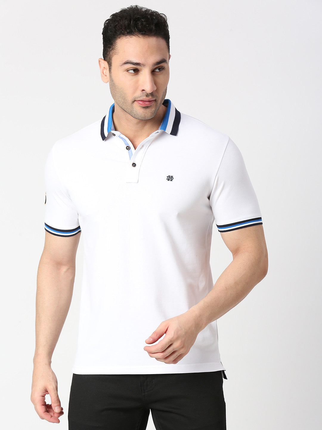 White Pique Lycra Polo T-shirt