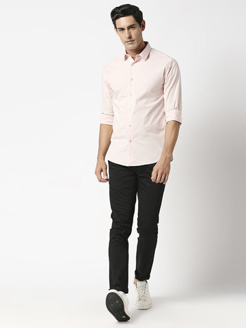 Pink Stretch Poplin Plain shirt