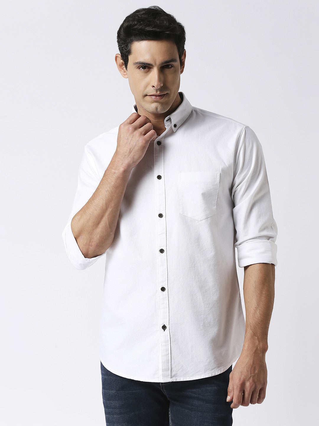 White Oxford Shirt With Pocket