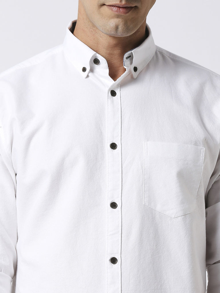 White Oxford Shirt With Pocket