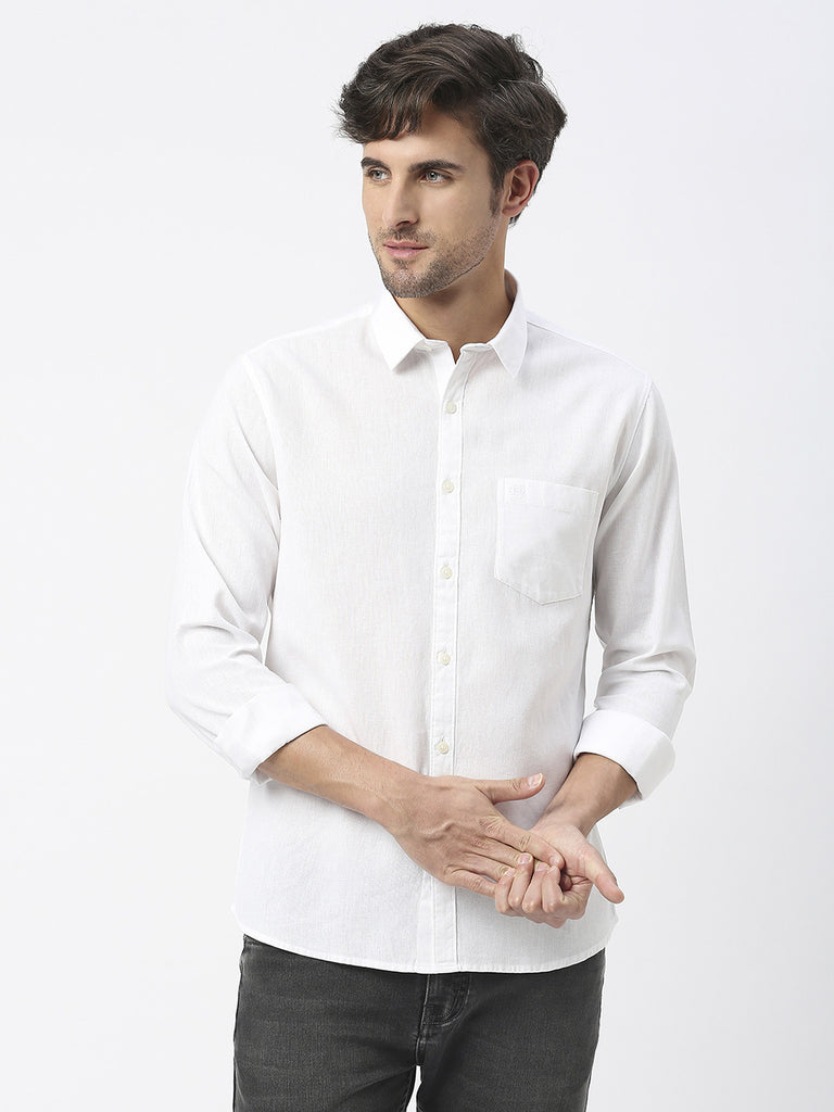 White Linen Shirt With Pocket