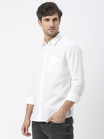 White Linen Shirt With Pocket