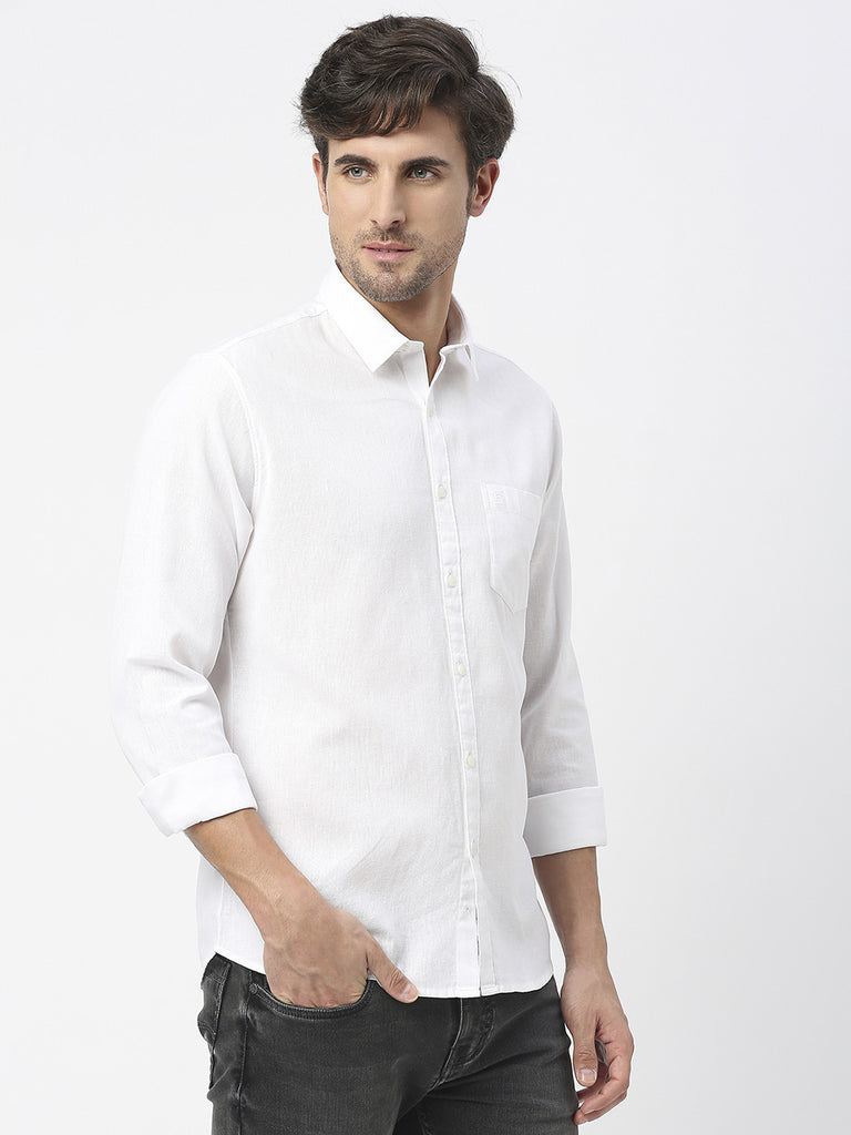 White Linen Shirt With Pocket