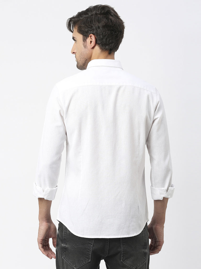 White Linen Shirt With Pocket